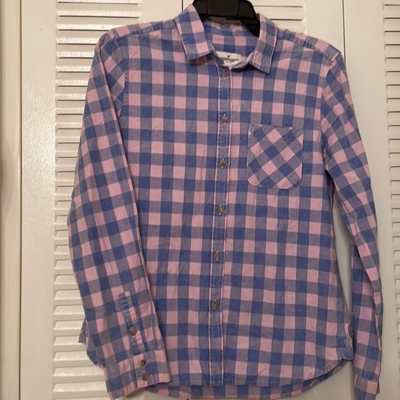American Eagle long sleeved checkered top - Picture 2 of 2